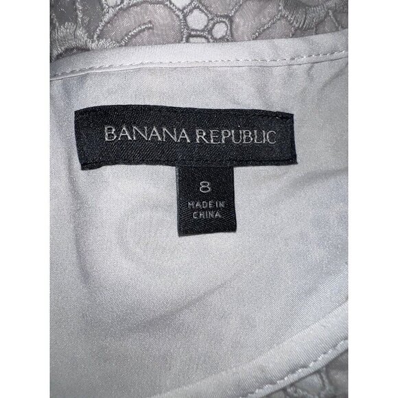 BANANA REPUBLIC Womens Lace Overlay Lined Sleeveless Peplum Top Sz 8 - Picture 9 of 10